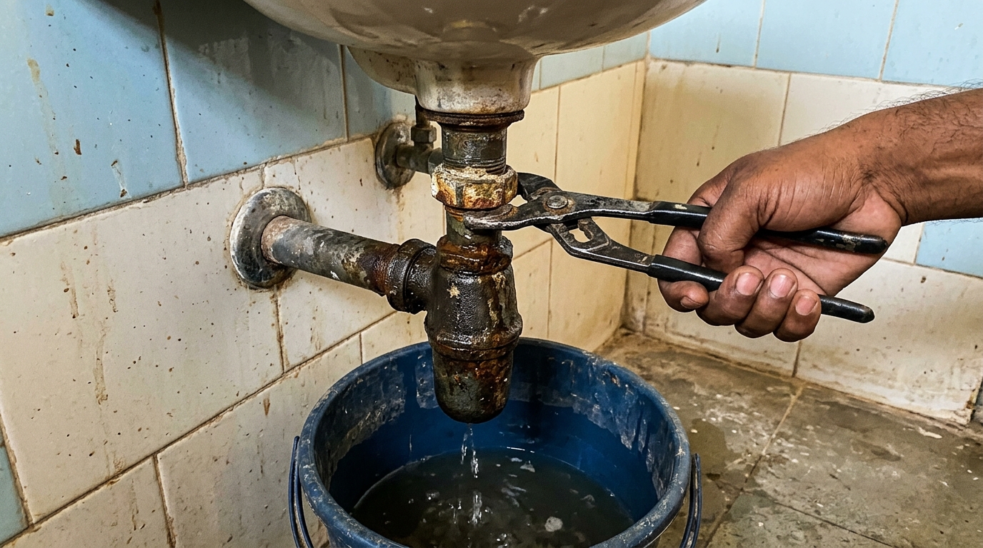 How to Replace a Rusted Washbasin Bottle Trap Setup
